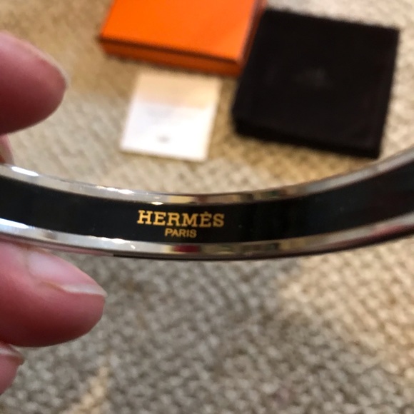 Hermès 100% authentic thin bangle bracelet silver - Picture 5 of 8